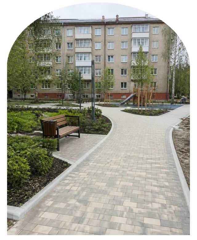 Благоустройство двора МКД под ключ в Старом Осколе от 252925 р. | Метпроект-Срк